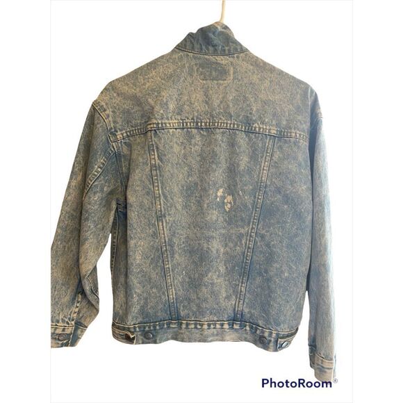 Vintage Distressed Levi’s Acid Wash Denim Jacket L - Picture 3 of 11